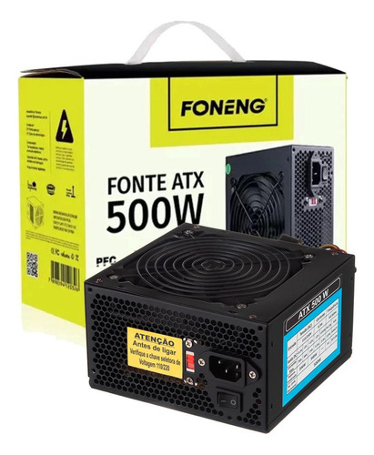 Fonte Atx 500w Para Pc Bivolt Manual S/ Cabo - Hdw-0004