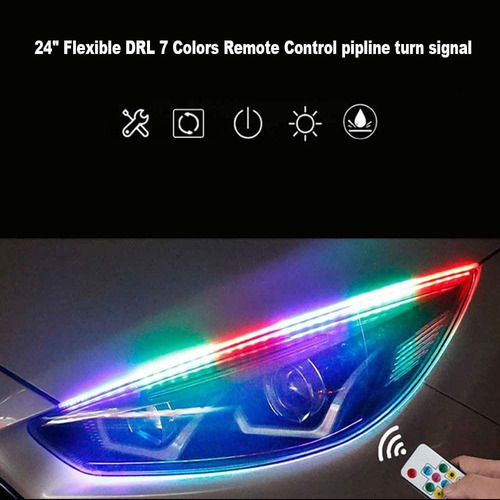 4 Par 60cm Tira Led Drl Rgb Flexible Direccional Secuencial