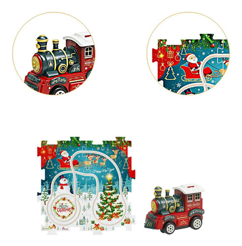 Juego De Rompecabezas De Tren Navideño Con Vías, 25 Piezas