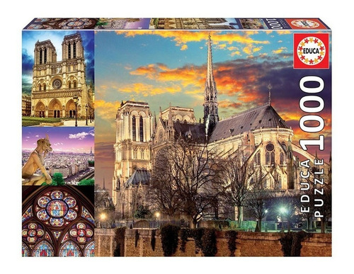 Juego Puzzle Educa 1000 Piezas Collage Notre Dame Febo