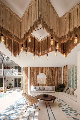 Decoración Macramé Techos High Para Spa, Hoteles Y Hogares