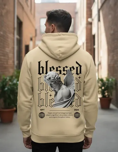 Moletom Respect Abençoado Blessed Anjos Streetwear Com Capuz