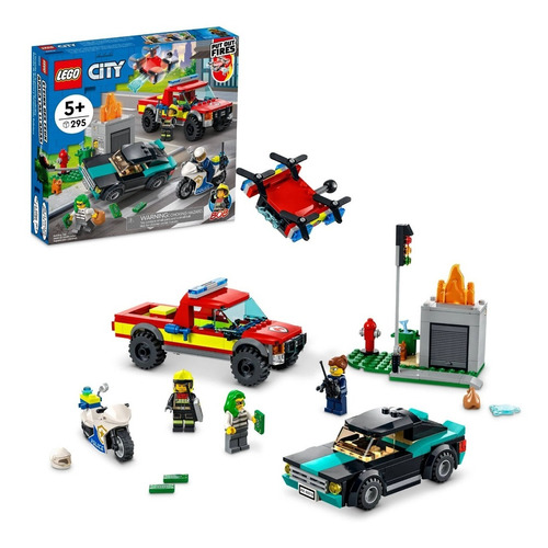 Kit City 60319 Resgate Dos Bombeiros E Perseguição 295p Lego Quantidade de peças 295