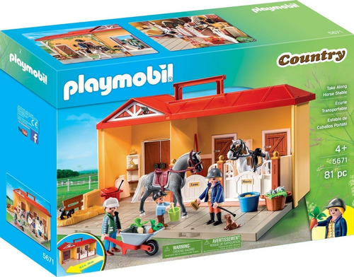Playmobil 5671 Country Establo De Caballos Portátil !!