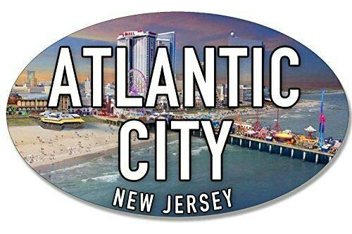 Iman 3 X 5  Logotipo Ciudad Atlantico Ovalado Jersey Nj Sea