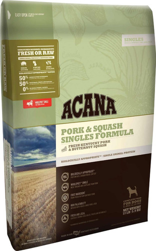 Acana Pork & Squash Cerdo Calabaza Perros 2.04kg