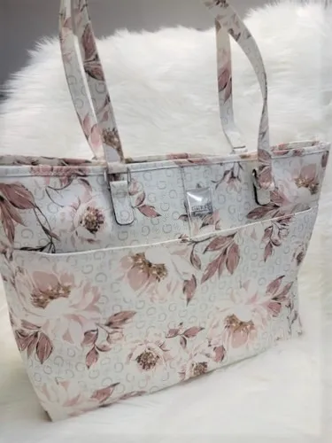 Bolsa guess blanca con flores sale