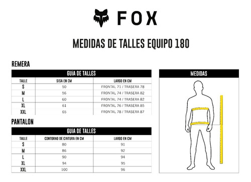 Conjunto Motocross Equipo Fox - 180 Lux