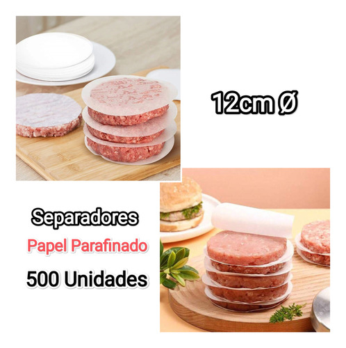 Separadores Para Carne Masa Fácil 12cm Ø  Papel Parafinado 