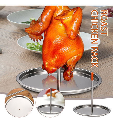 Soporte Para Asar Pollo Asado Q, Acero Inoxidable, 1016
