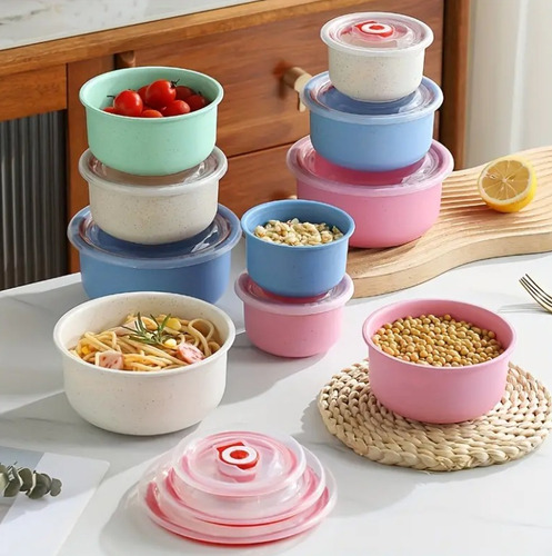 Set 3 Topper Recipiente Bowl Tapa Ensalada Cocina Microondas