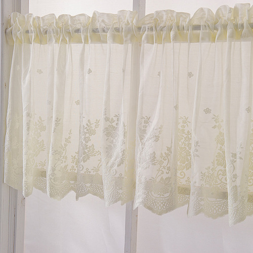 Cortina De Encaje Transparente Con Dobladillo Moderno Para V