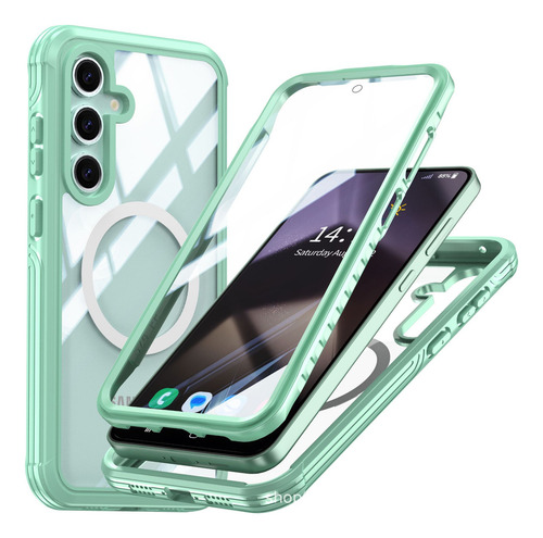 Funda Magnética De Tres Pruebas 2025 Para Samsung Galaxy S24 Fe, Funda Con Sello De Cargador Inalámbrico, Fundas
