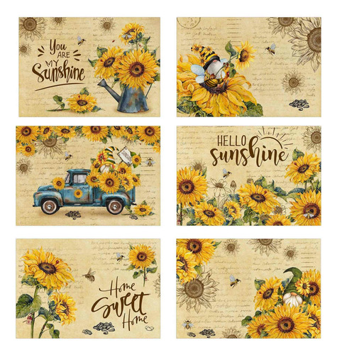 Decoracion Cocina Girasol Mantele Individual Vintage 6