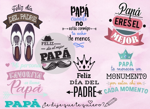 Kit Imprimible Pack Frases Dia Del Padre Papa Png Editable | Cuotas sin  interés