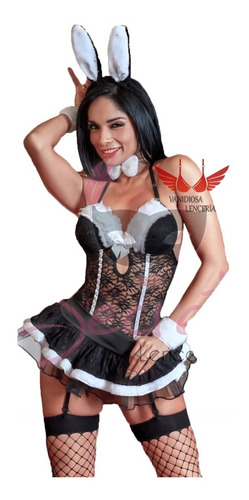 Imagen 2 de 5 de Lencería Disfraces De Conejita Corset + Regalo