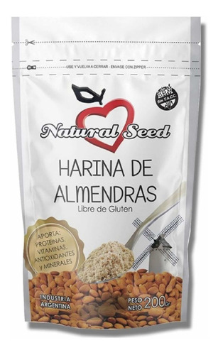 Harina De Almendras Natural Seed Sin Gluten X 200 Grs.