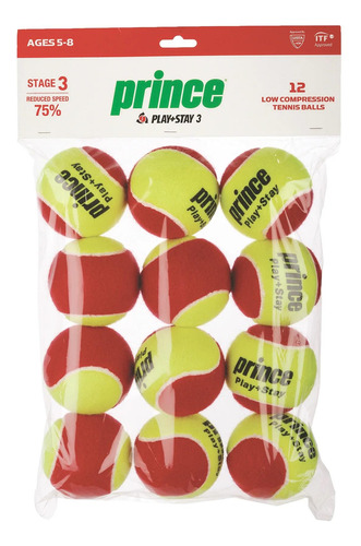 Pelota De Tenis Prince Play & Stay Stage 3 X12