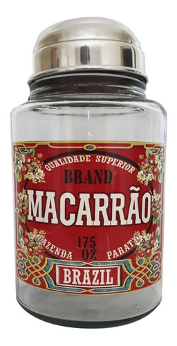 Imagem 1 de 3 de Pote Vidro Para Macarrão Brazil 2 L