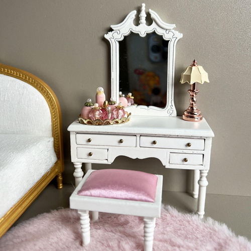 Nova Taburete De Tocador For Casa De Muñecas A Escala 1:12,
