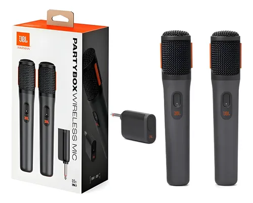 Kit Com 02 Microfones Sem Fio Jbl Wireless Partybox Original