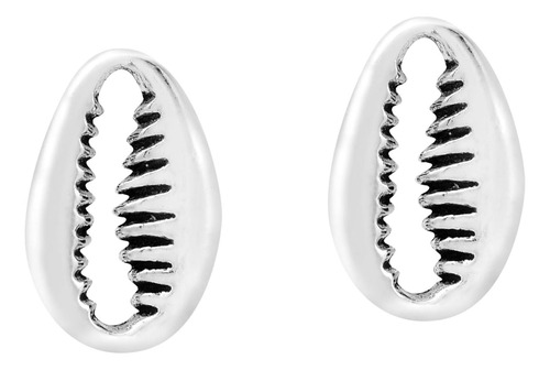 Aretes De Plata De Ley 925 Con Concha De Cauri Y Ambiente Pl