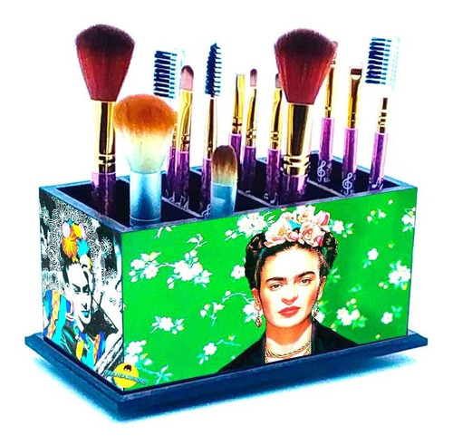 Imagem 1 de 1 de Porta Pincel De Maquiagem -  Decoração Frida Kahlo M2
