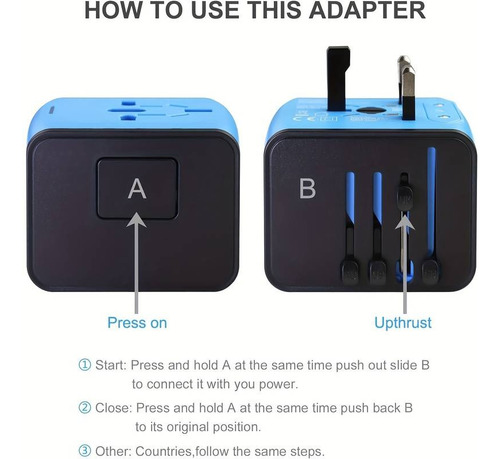 Enchufe Adaptador De Viaje Universal Todo En Uno