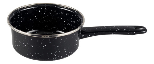 Cazo De 14 Cm De Acero Esmalte Vitrificado Color Negro