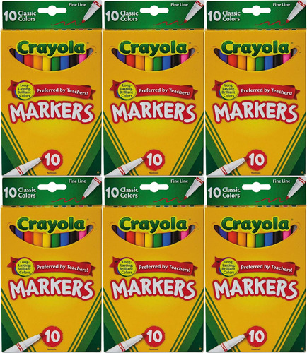 Crayola Classic Colors Fine Line 10 Marcadores Por Paquete