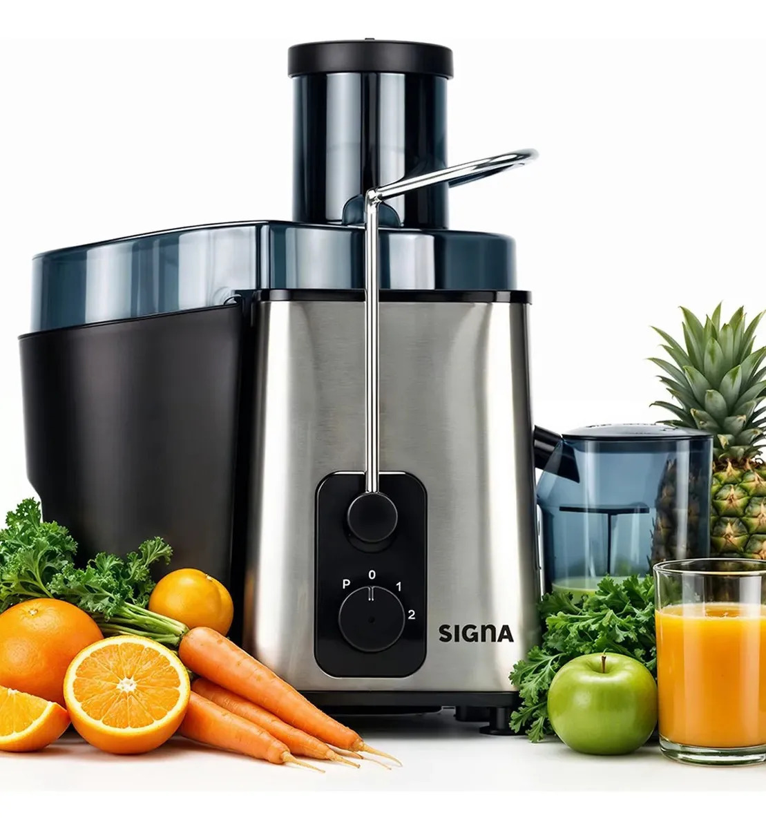 Extractor De Jugos Eléctrico 2 Velocidades Jarra 500ml 1000w Color Plateado