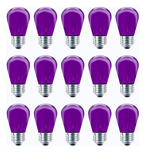 Foco Violeta Incandescente S14 11 W 15pz Adir 6006