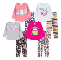 Comprar Kit 4 Conjuntos Infantis Feminina Legging Inverno Atacado