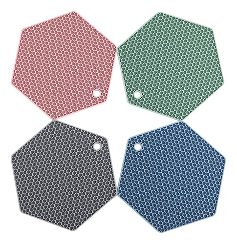 Paquete De 4 Tapetes De Silicona Coloridos Para Secar Platos