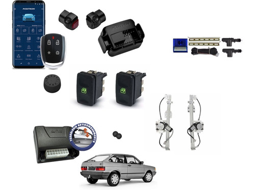 Kit Vidro Elétrico Gol G1, Alarme Positron Px360bt E Travas