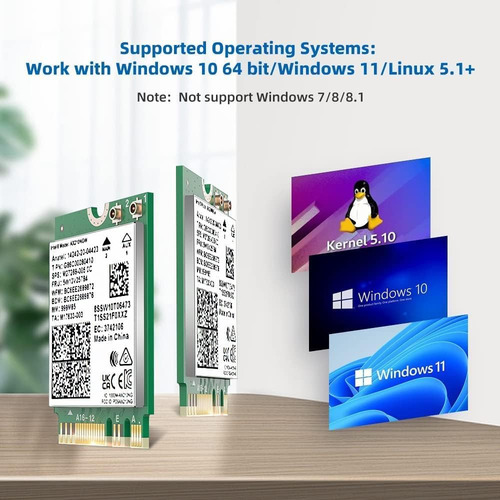 Tarjeta Inalámbrica Wifi 6e Intel Ax210 Ngw Bluetooth 5.2
