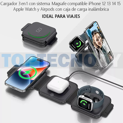 Cargador Inalambrico 3 Magsafe Compatible Apple Watch iPhone