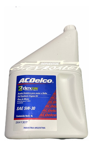 Aceite De Motor Chevrolet Acdelco Sae 5w30 Sintetico 4 L