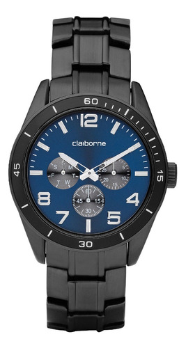 Reloj Pulsera Claiborne Clm1006 Caratula Negra