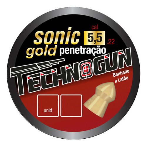 Chumbinho Sonic Gold 5,5mm Com 250pçs Technogun