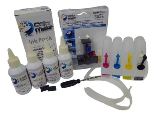 Sistema Continuo Hp Color Make Tintas Snap Mecha Llave Full
