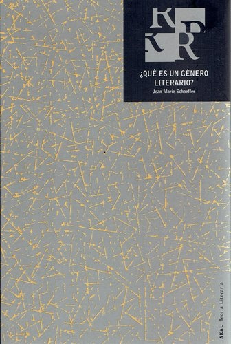 Qué Es Un Género Literario?, Jean-marie Schaeffer, Ed. Akal