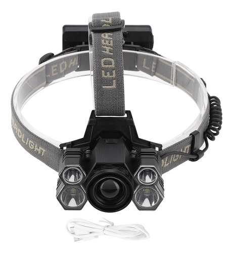 Lámpara De Antorcha Cabeza Faro Alto Led Recargable Por Usb