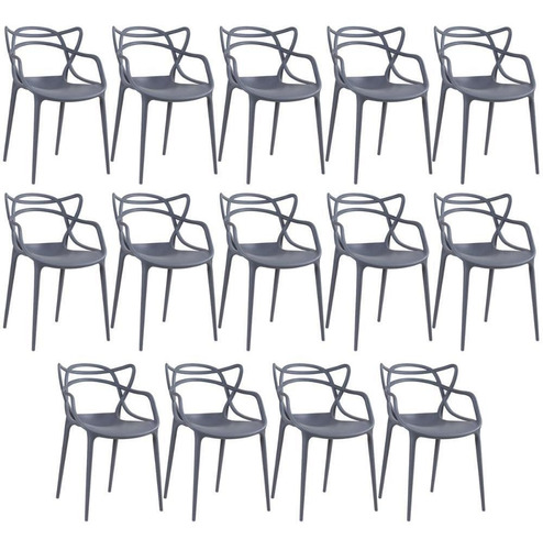 14 Cadeiras Allegra Ana Maria Cozinha Jantar Cor da estrutura da cadeira Cinza-escuro