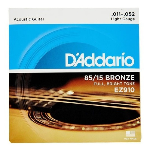 Daddario Ez910 Encordado Guitarra Acustica Bronze 011