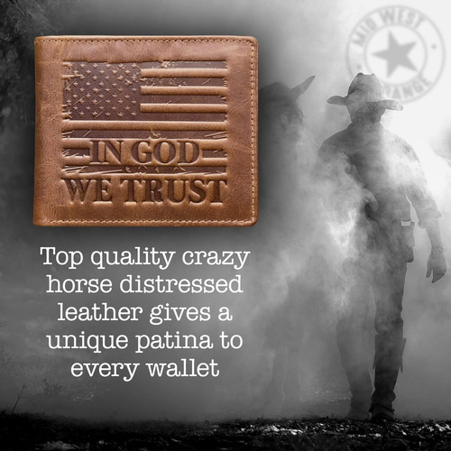 American Flag Bifold Wallet - Western Wallet For Men - 'i...
