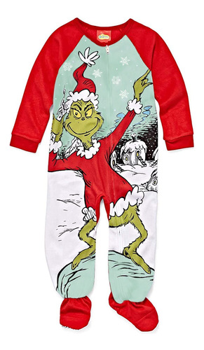 Dr. Seuss The Grinch - Pijama De Navidad Con Pies Para Nios
