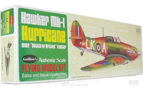 Guillows 506 Avion Hurricane Mk-1 Armar Madera Balsa Y Liga