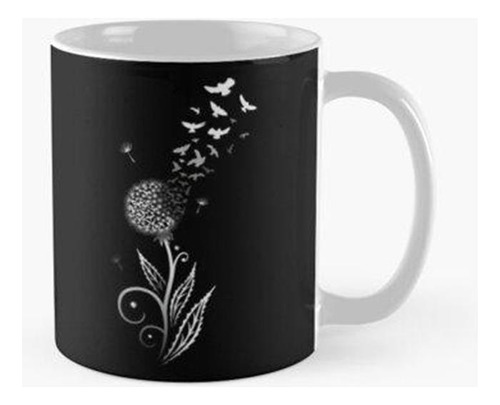 Taza Tatuaje De Pájaros De Diente De León Enjambre De Pájaro