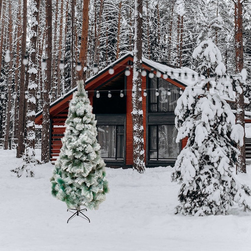 Arbol Pino De Navidad Gigante 270 Cm Nevado Árbol Artificial Color Verde